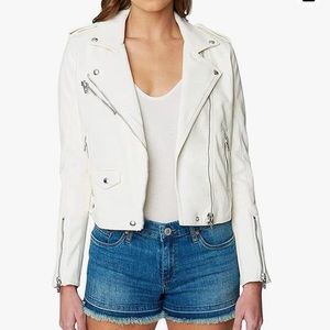 BlankNYC Womens Moto Jacket White